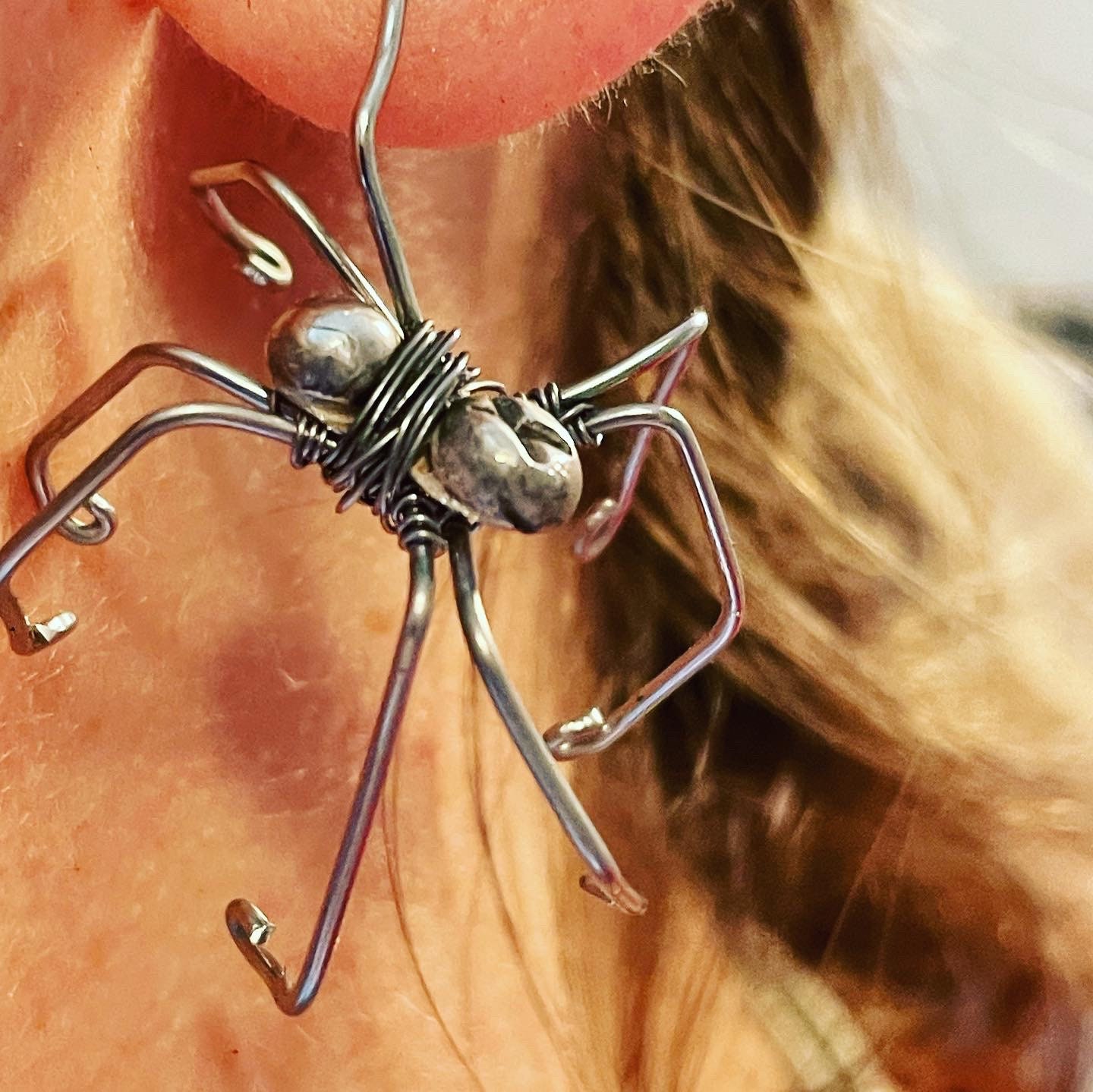 Realistic shop spider earrings