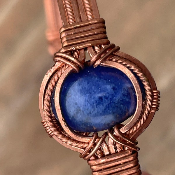 Copper and Sodalite cuff bracelet