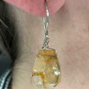 Citrine and sterling silver earrings