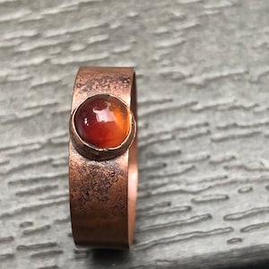 Agate and copper ring