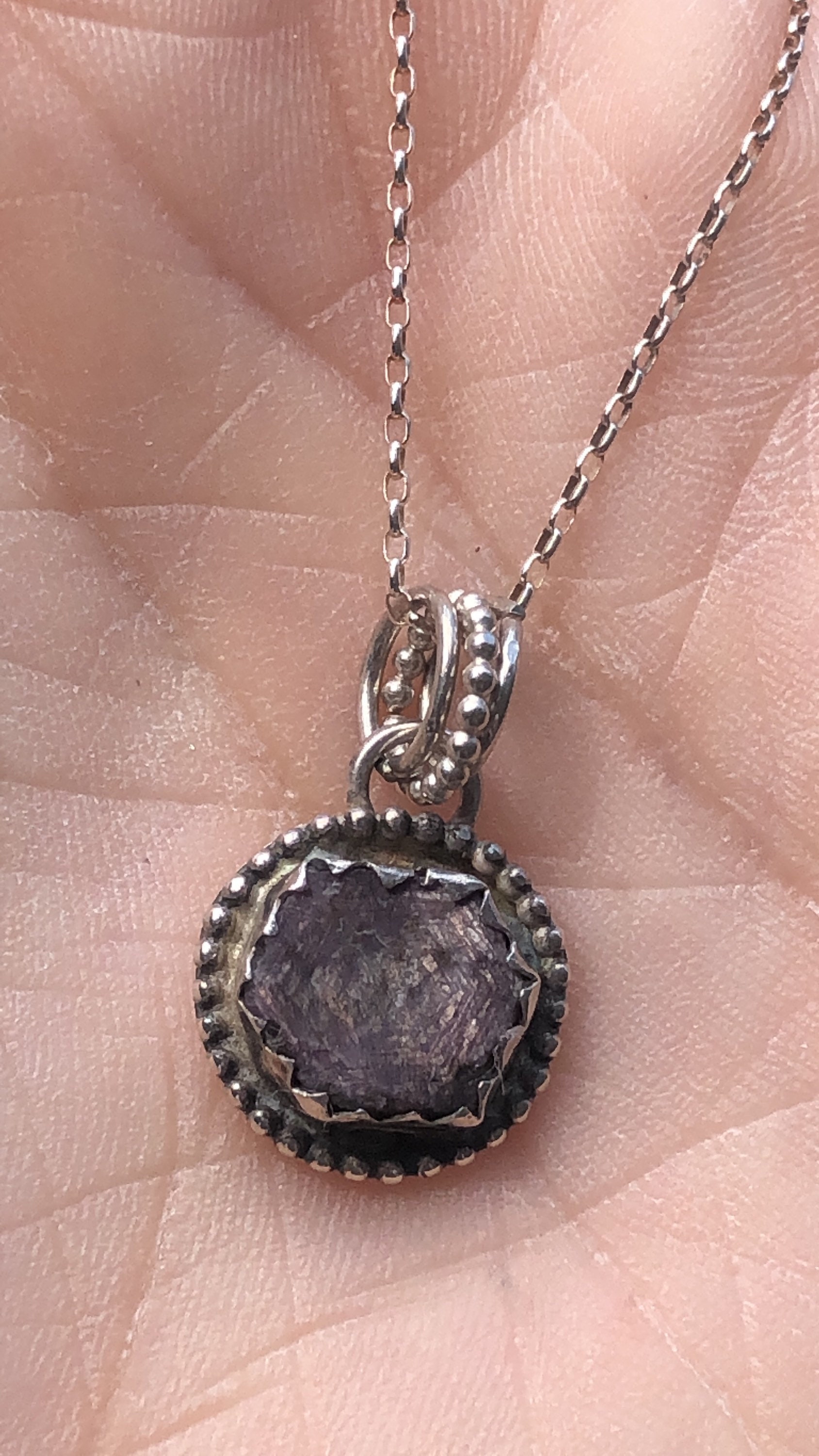 Raw sapphire shop pendant