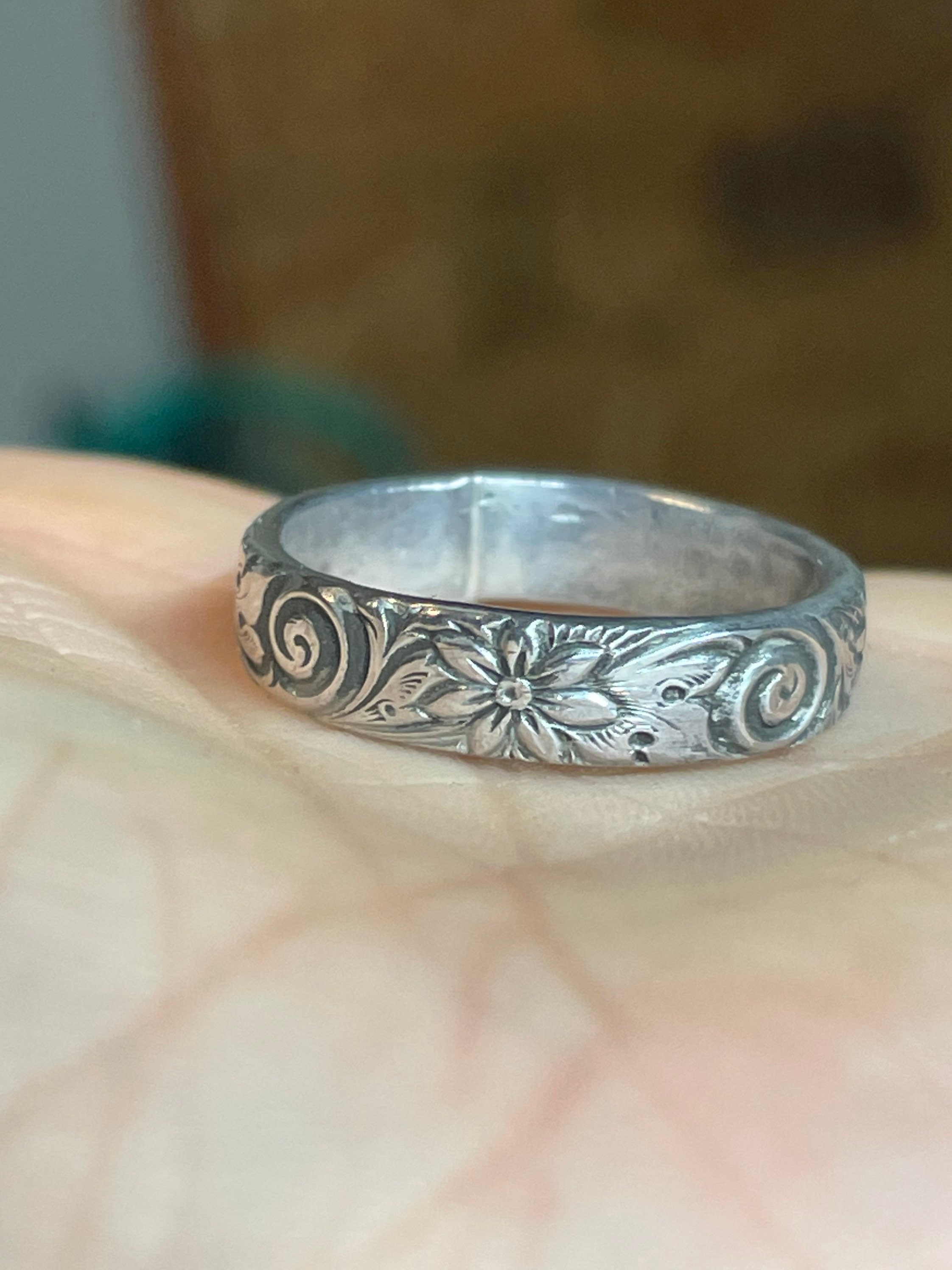 Sterling Silver Flower Ring - Etsy