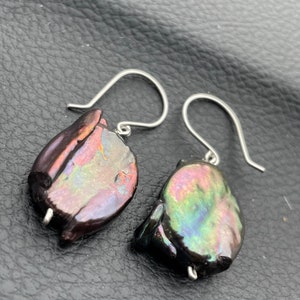 Huge peacock pearl earrings