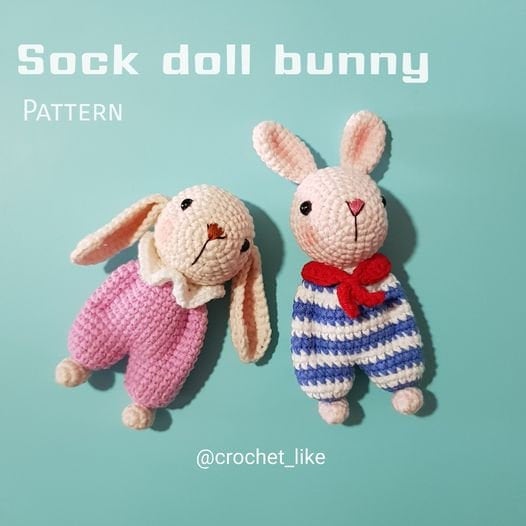 Sock Doll Bunny Pdf Pattern - Etsy