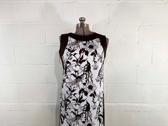 Vintage Mod Dress Brown Print White Prissy Party … - image 4