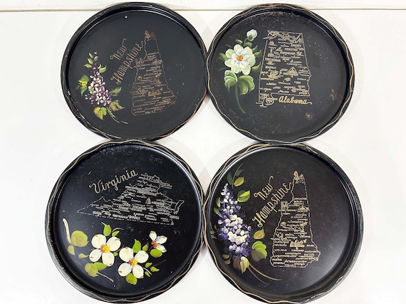 Vintage Souvenir State Drink Tray –  Barware Map Sold Individually 1950s 1960s