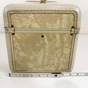 Vintage Samsonite Streamlite Train Case Make Up Bag Suitcase Makeup Case Overnight Bag Luggage Travel 1950s Mirror Vanity 1940s Beige Ivory image 9