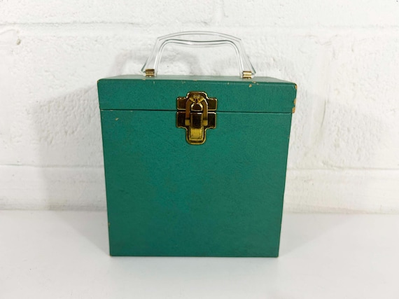 Vintage Green 45 Box Platter-Pak Records Record Case Holder Storage Mid-Century Retro Vinyl RPM 7 inch