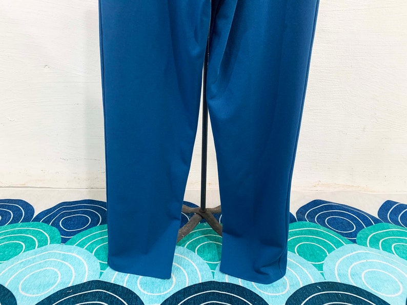 Vintage Haband Mod Pants Turquoise Teal Blue Pant Separates Wide Leg TV Movie Costume Dopamine Dressing 1960s Large 1970s image 7