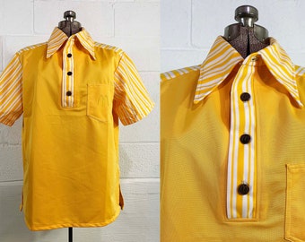 Vintage 1976 McDonald's Uniform Polo Shirt: Yellow Halloween XL 2X