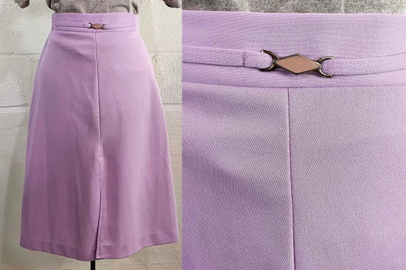 Vintage Violet Skirt A-Line Lavender Purple Boho Pastel Dopamine Dressing 1970s 1980s Large Medium