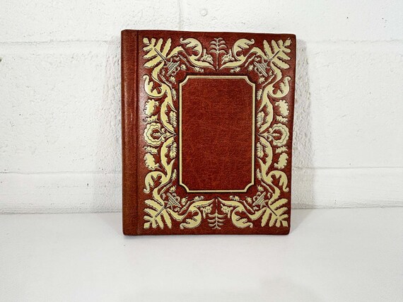 Vintage Brown Embossed Photo Album Vacation Gold Scrapbook Memories Book 1970s Photography Photographer Gift MCM 1960s