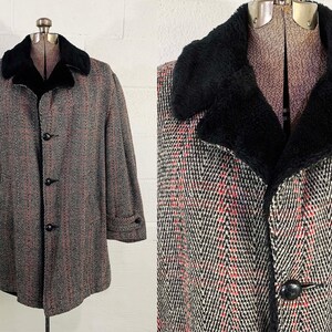 Tweed and Fur Coat - Etsy
