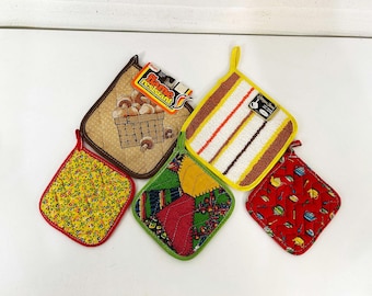 Vintage Floral Hot Pads - Choose One - Mid-Century Kitchen Decor