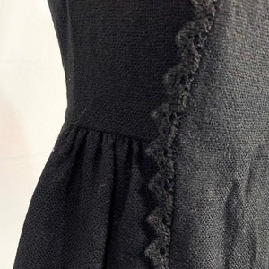 Vintage Black Party Dress Carol Rodgers Wool Skater 1960s 60s Sleeveless Boho Party Cocktail Goth Vamp New Year's Eve Small XS image 6