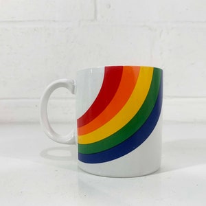 Vintage Rainbow Mug 1980s Made In Korea F.T.D.A. FTDA Coffee Cup Gay Pride Classic 1984 Cheerful Kitsch Kawaii Stranger Things image 3