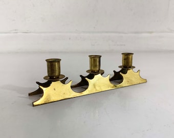 Vintage Mid Century Brass Taper Candlestick Holder Sweden Decor 3 Candle Holders Candlesticks Hollywood Regency MCM Valentine's Day 1960s