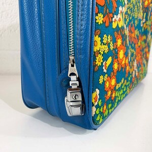 Vintage Small Flower Power Suitcase Rainbow Floral Case Make Up Bag Makeup Overnight Bag Luggage Travel 1970s 1960s Mod Kitsch Kawaii image 5