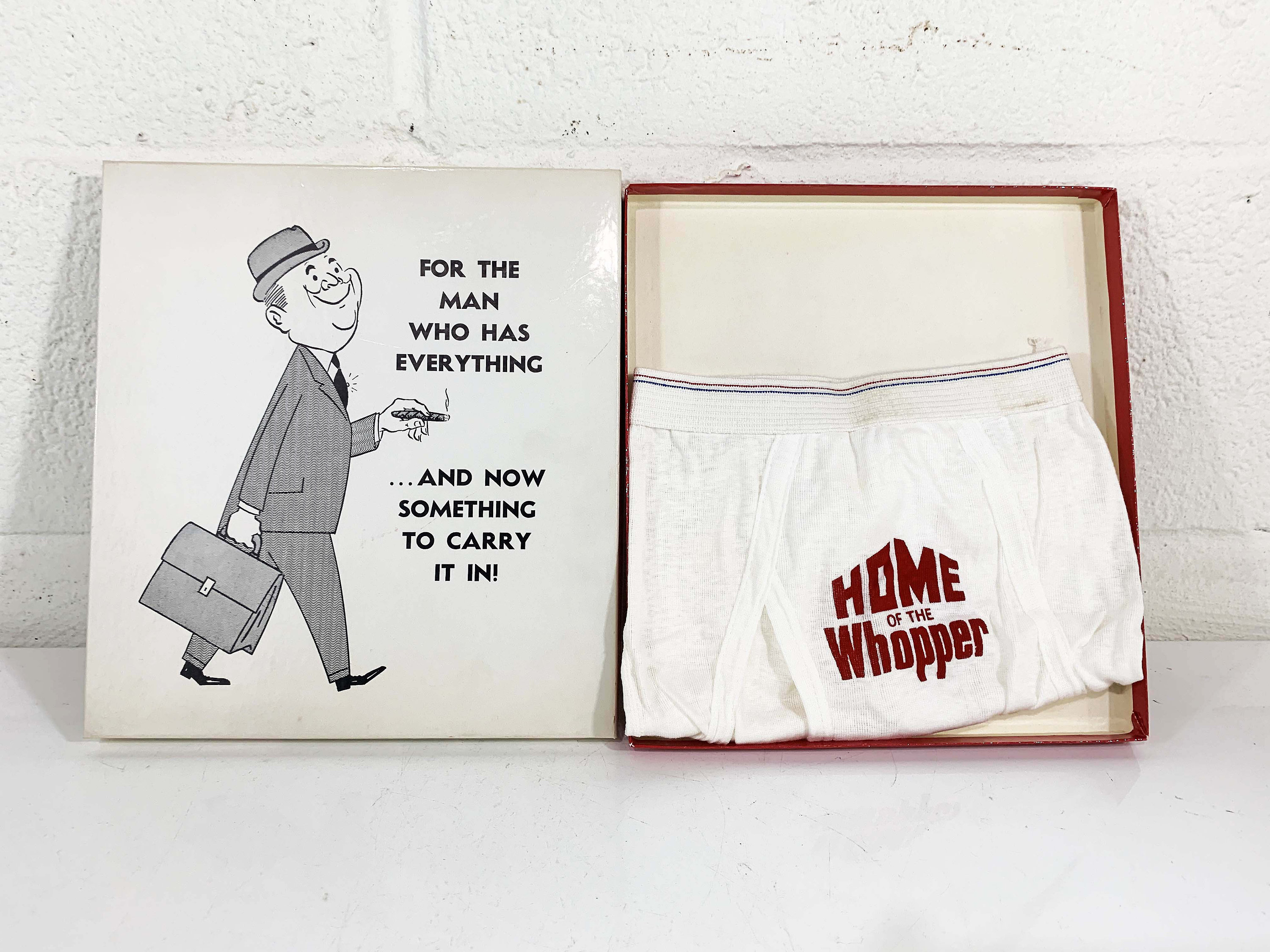 Vintage Home of the Whopper Undershorts Underwear Gag Gift Funny Joke