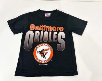Camiseta vintage de los Orioles, de una sola costura, de béisbol, para bebés, niños pequeños, bebés y niños de los años 90, 1991, MLB, talla pequeña (6-8).