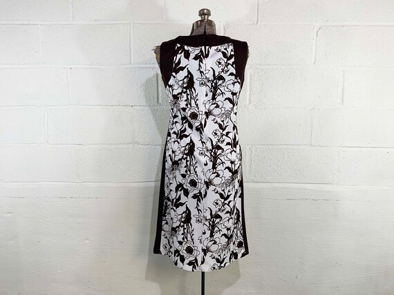 Vintage Mod Dress Brown Print White Prissy Party … - image 6