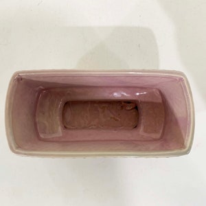 Vintage Pink McCoy Planter Art Deco Powder White Pedestal Ceramic Pottery Bowl Pot Mid-Century Pot MCM USA 1950s image 6