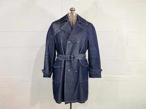 Vintage Blue Royalad Trench Coat Winter Parka Rem… - image 2