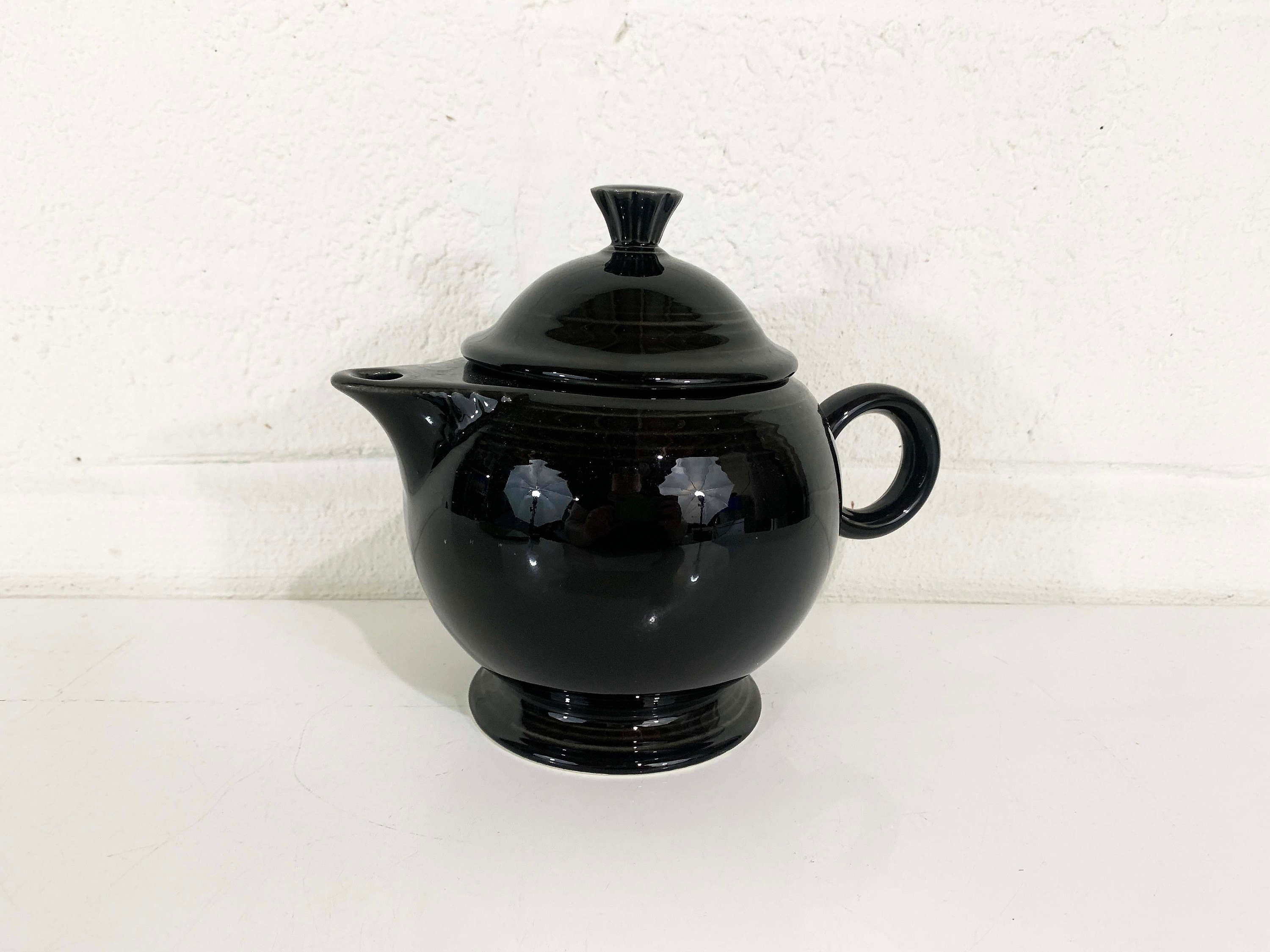 Vintage Black Ceramic Fiesta Teapot Coffee Server Fiestaware Made in