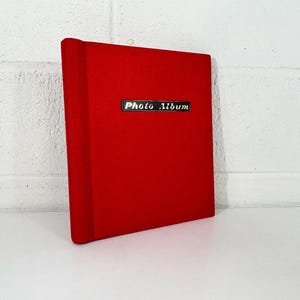 Vintage Photo Album Red Fabric Vacation Scrapbook 1970s Photographer Gift Woolworth 1960s