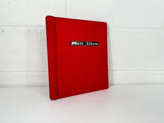 Vintage Red Fabric Photo Album Vacation Scrapbook Memories Book 1970s Photography Photographer Gift Woolworth 1960s Photos
