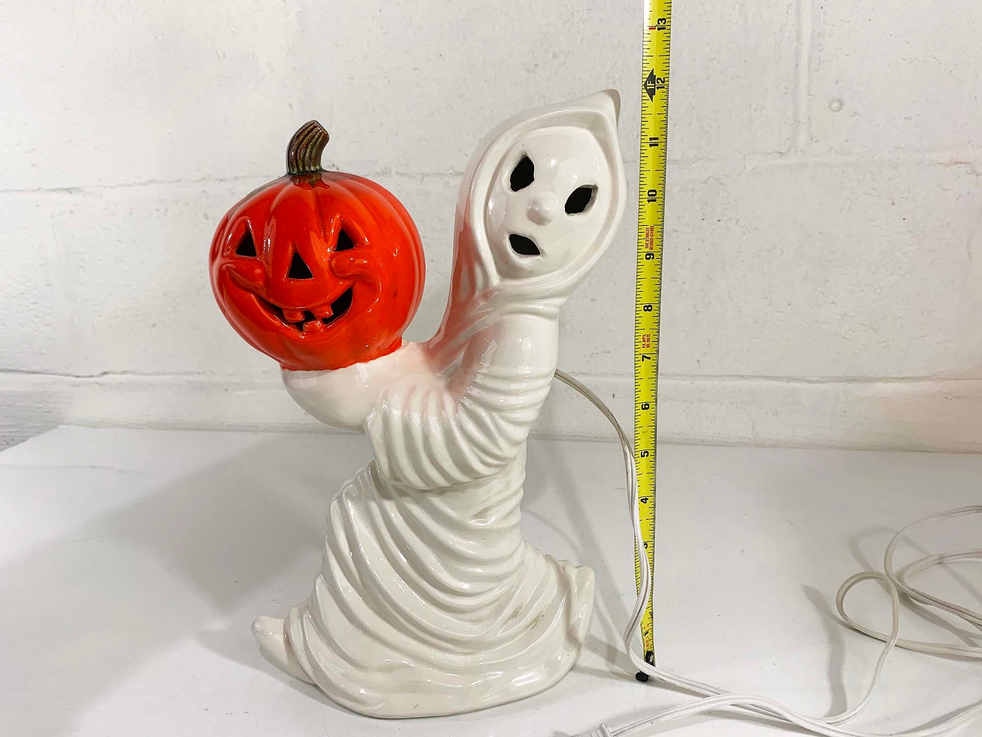 Vintage Ceramic Ghost Light Jack O' Lantern Halloween Party Pumpkin ...