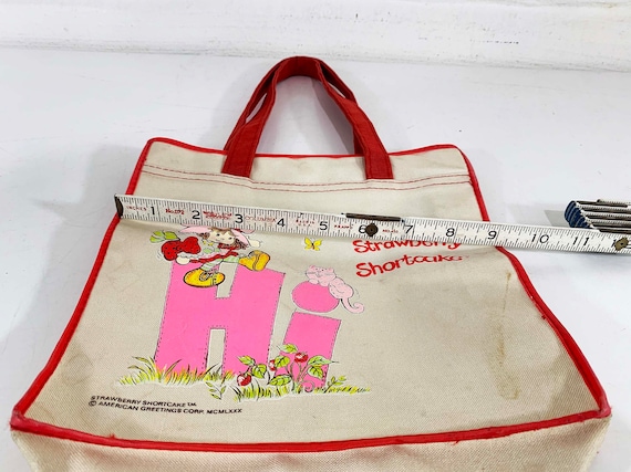 Vintage Strawberry Shortcake White Canvas Bag Car… - image 9