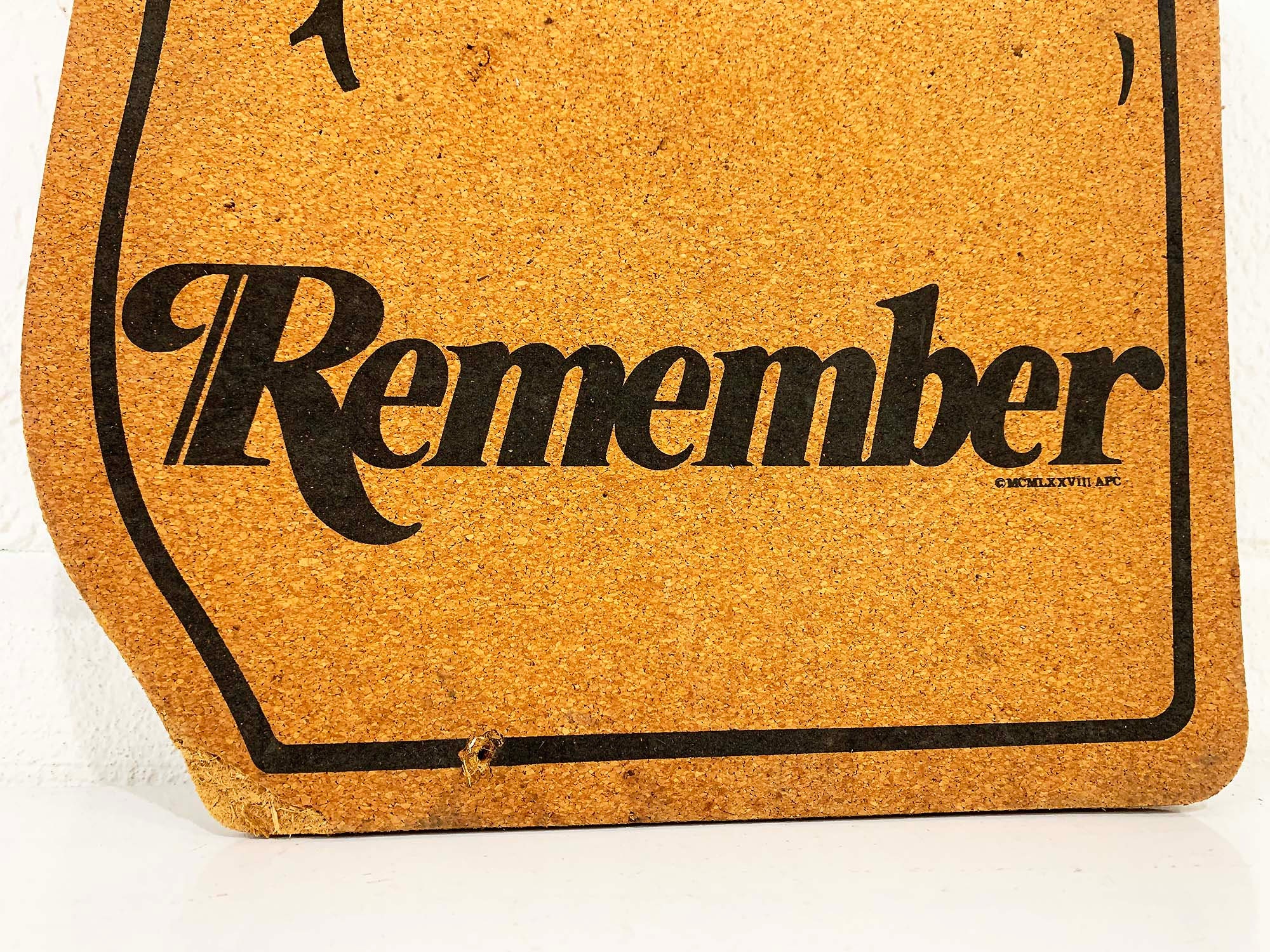 Vintage Bulletin Board Corkboard Hand Finger Remember Message Etsy