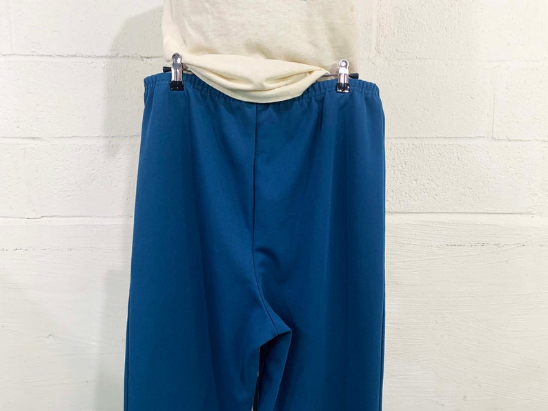 Vintage Haband Mod Pants Turquoise Teal Blue Pant Separates Wide Leg TV Movie Costume Dopamine Dressing 1960s Large 1970s image 8