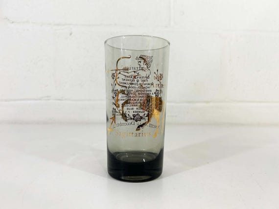 Vintage Sagittarius Highball Glass: 1950s MCM Astrology Zodiac
