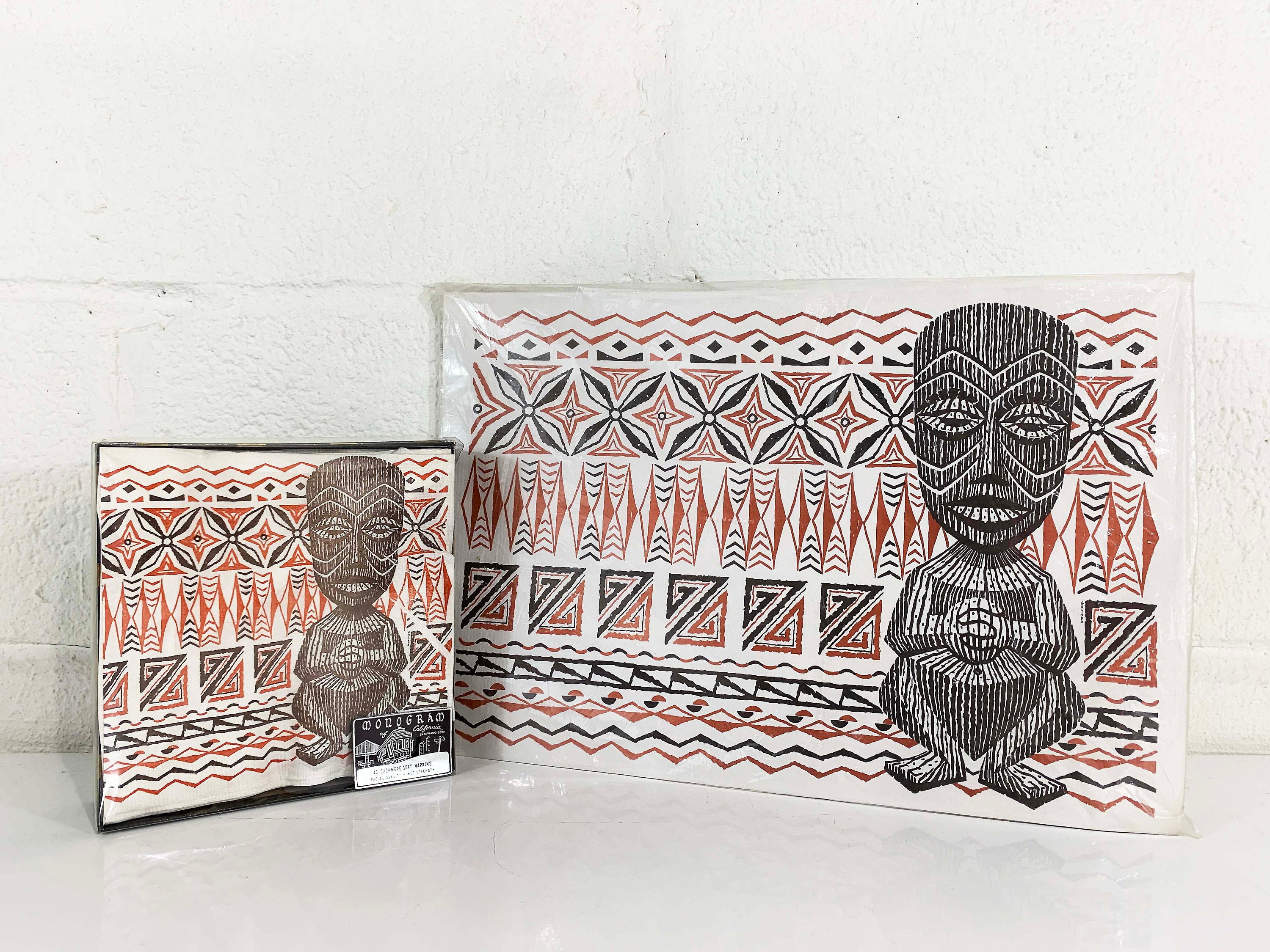 Vintage Monogram Napkins Placemats California San Francisco Tiki Bar