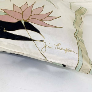 Vintage Silk Jim Thompson Pillow Case Pillowcase Mid Century Signed Boho Retro Kitsch 1960s 1950s MCM image 5
