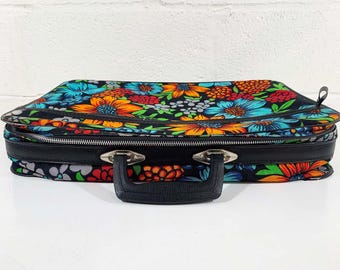 Vintage Bantam Travelware Flower Suitcase Rainbow Floral
