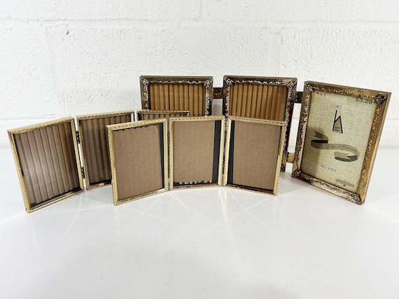 Vintage Brass Tri-fold Frames - Sold Individually - Hinged Tabletop Freestanding Ornate Frame 1970s 1960s