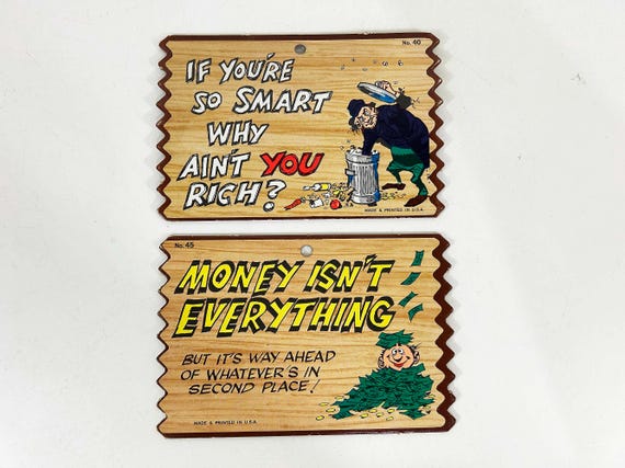 Vintage Funny Bar Signs Joke Gag Gift 1950s 1960s Home Decor Decoration Wood Den  Father's Day Kitsch Kitschy Comic