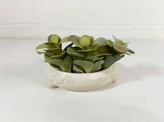 Vintage Cream Vase White Pottery Ivory Flower Mid-Century Classic Neutral West Germany German Pansy Ring Porcelain Vase Pillar Candle 1950s