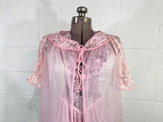 Vintage Nightgown Open Front Short Robe Baby Doll… - image 2