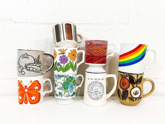 Vintage Coffee Mug – Choose One - Mid Century Ceramic Tea Cup Drinkware 1960s 1970s