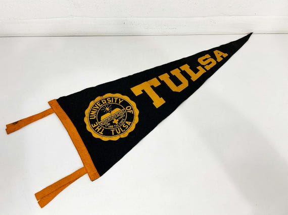 Vintage 1950s University of Tulsa Pennant, Golden Hurricanes NCAA