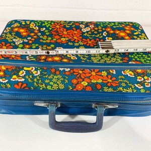 Vintage Small Flower Power Suitcase Rainbow Floral Case Make Up Bag Makeup Overnight Bag Luggage Travel 1970s 1960s Mod Kitsch Kawaii image 8