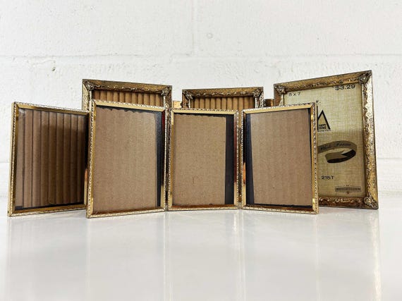 Vintage Brass Tri-fold Frames - Sold Individually - Hinged Tabletop Freestanding Ornate Frame 1970s 1960s