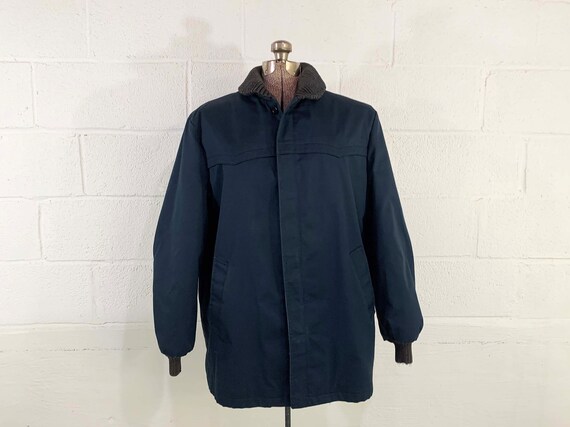 Vintage Navy Blue Winter Coat Hipster Jacket Outd… - image 2