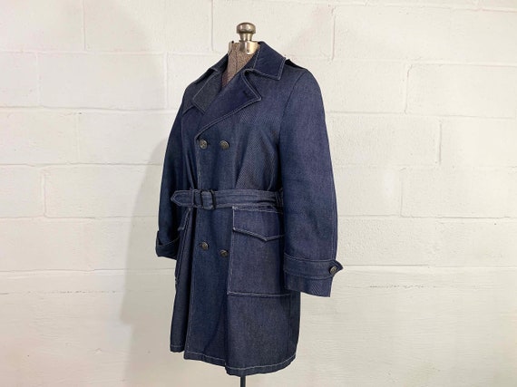 Vintage Blue Royalad Trench Coat Winter Parka Rem… - image 4
