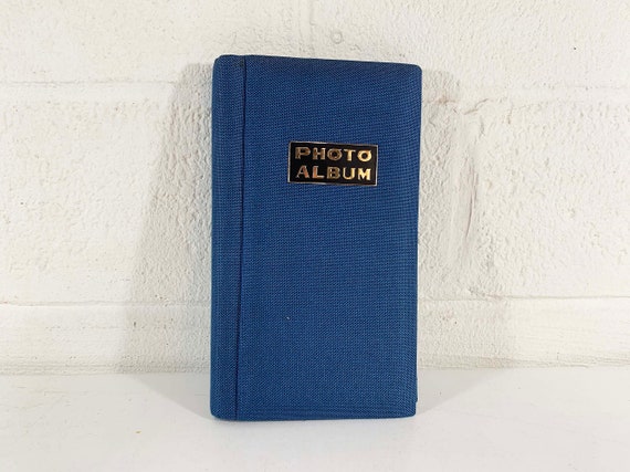 Vintage Photo Albums Straw Cover Blue Vacation Scrapbook Memories Book 1970s Photography Gift Textured MCM