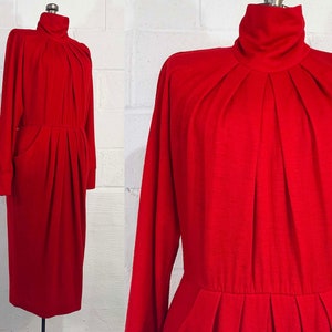 Vintage 80s Chetta B Red Dress Peter Noviello Sherrie Bloom Avant Garde Evening Party Neiman Marcus Designer Mob Wife Aesthetic 1980s Large image 1